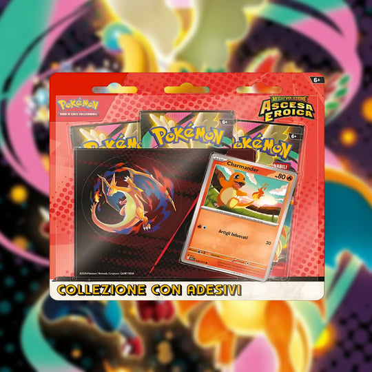 Ascesa Eroica - Collezione con Blister con Adesivi Charmander - ITA